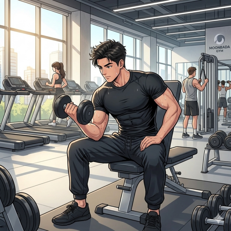 꿈의 몸을 그린 문바다 운동을 아주 열심히 중이다