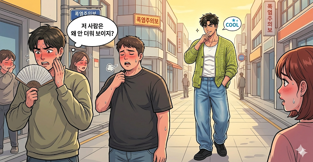 크로쉐 가디건 입고 시원해하는 문바다이다