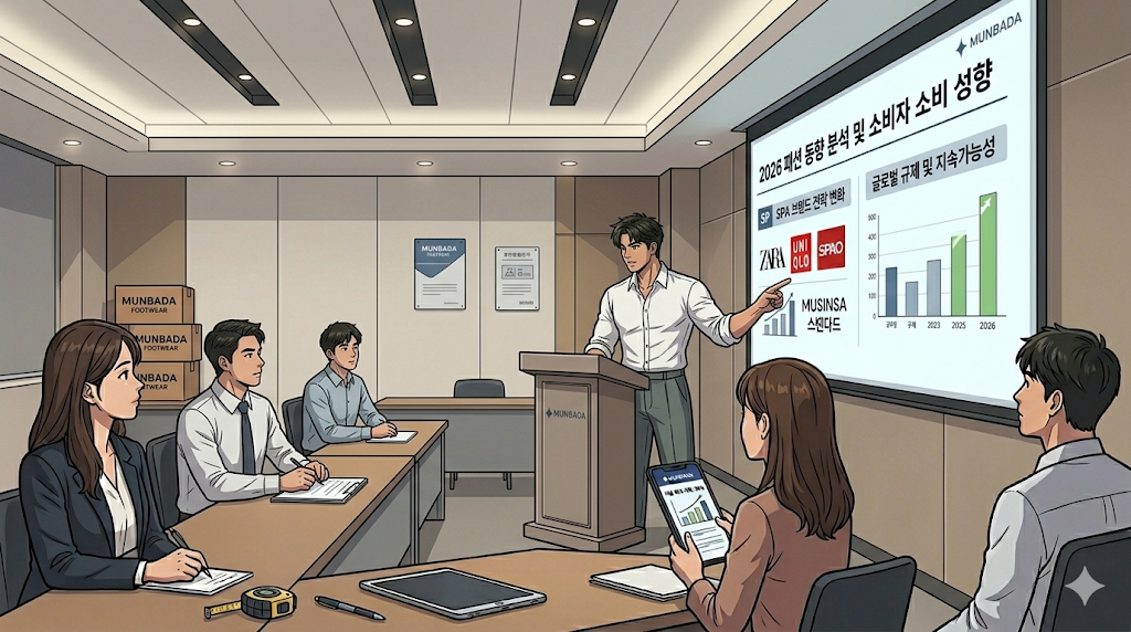 작년 25년과 현재 26년의 패션 시장을 분석해서 발표하는 문바다