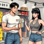 문바다 즉 스파브랜드 현직자가 패션크리에이터를 응대중이다