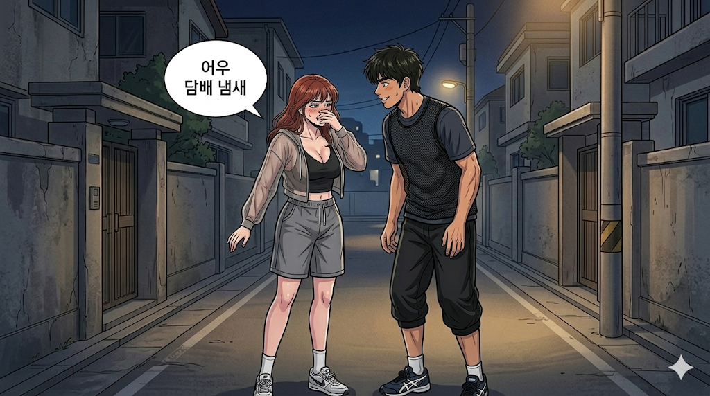 간접 흡연이든 직접 흡연이든 몸에 담배냄새가 베서 여자친구가 싫어하는 문바다 캐릭터