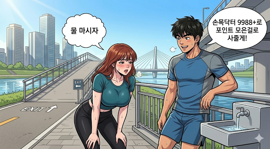 아리수도 깨끗한 물이지만 손목닥터 9988+로 사줄려고 하는 문바다 캐릭터이다.