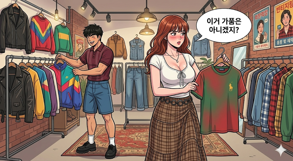 중고 패션 검수 시스템을 아직 잘 모르는 문바다 커플이다.