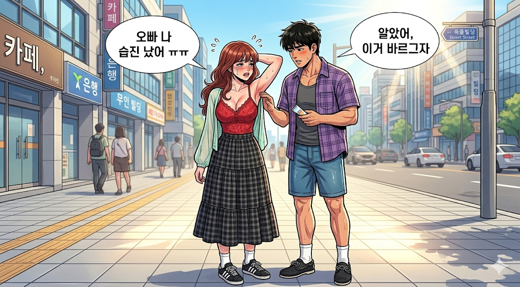 여름철 습진 때문에 고통받는 여자캐릭터이다. 문바다는 그새 오타를 하는중이다.