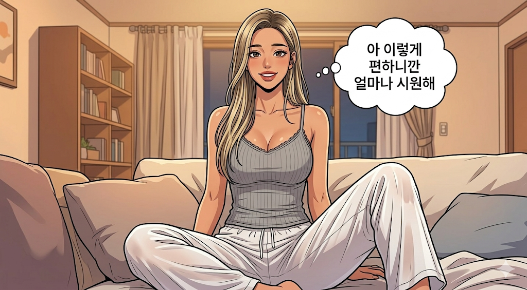 정장을 벗고 편한옷으로 입으니 시원한 세일즈니 캐릭터